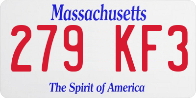 MA license plate 279KF3