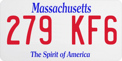 MA license plate 279KF6