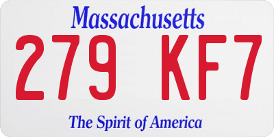 MA license plate 279KF7