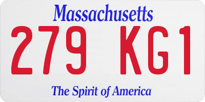 MA license plate 279KG1