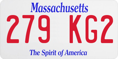 MA license plate 279KG2