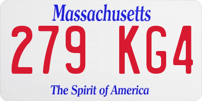 MA license plate 279KG4