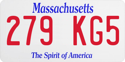 MA license plate 279KG5