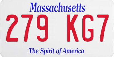 MA license plate 279KG7