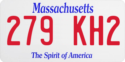 MA license plate 279KH2