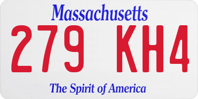 MA license plate 279KH4
