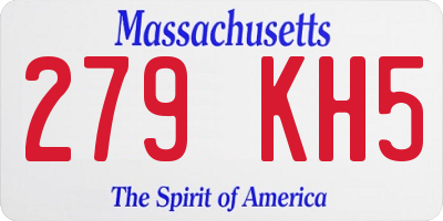 MA license plate 279KH5