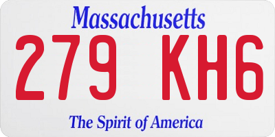 MA license plate 279KH6