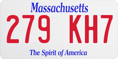 MA license plate 279KH7
