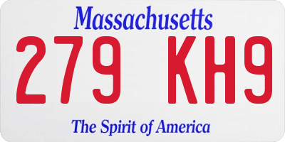 MA license plate 279KH9