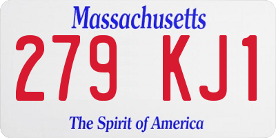 MA license plate 279KJ1