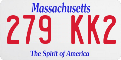 MA license plate 279KK2