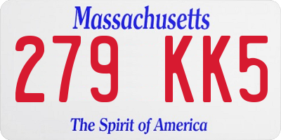 MA license plate 279KK5