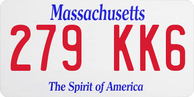 MA license plate 279KK6