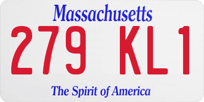 MA license plate 279KL1