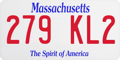 MA license plate 279KL2