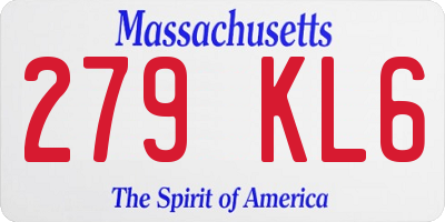 MA license plate 279KL6