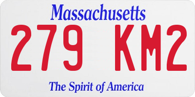 MA license plate 279KM2