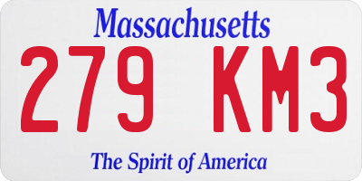 MA license plate 279KM3