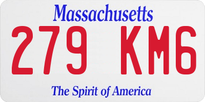 MA license plate 279KM6