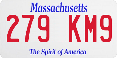 MA license plate 279KM9