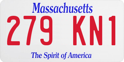 MA license plate 279KN1