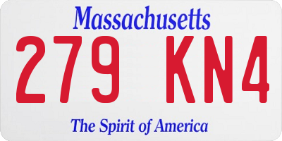 MA license plate 279KN4