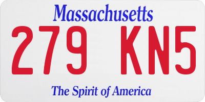 MA license plate 279KN5
