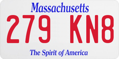 MA license plate 279KN8