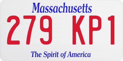 MA license plate 279KP1