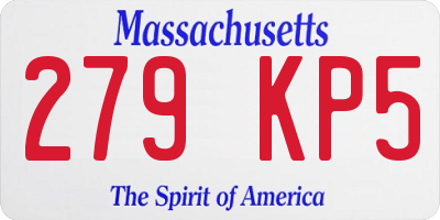 MA license plate 279KP5