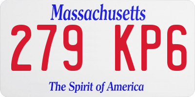 MA license plate 279KP6