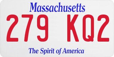 MA license plate 279KQ2