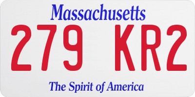 MA license plate 279KR2
