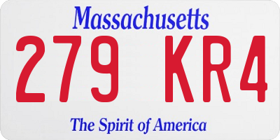 MA license plate 279KR4