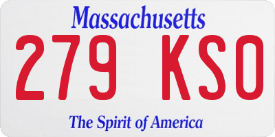 MA license plate 279KS0
