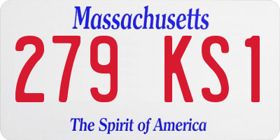 MA license plate 279KS1