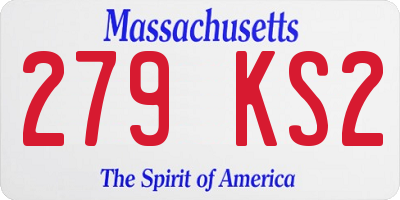 MA license plate 279KS2