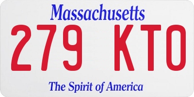 MA license plate 279KT0