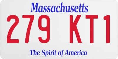 MA license plate 279KT1