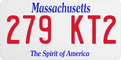 MA license plate 279KT2