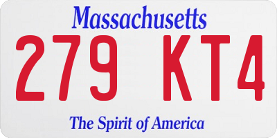 MA license plate 279KT4