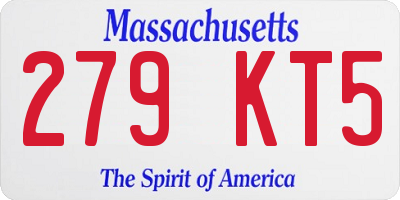 MA license plate 279KT5