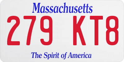 MA license plate 279KT8
