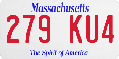 MA license plate 279KU4