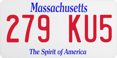 MA license plate 279KU5