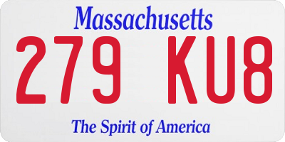 MA license plate 279KU8