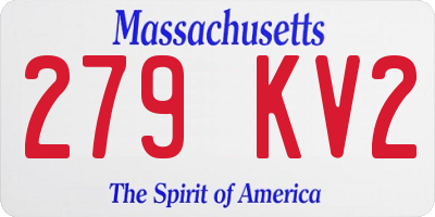 MA license plate 279KV2