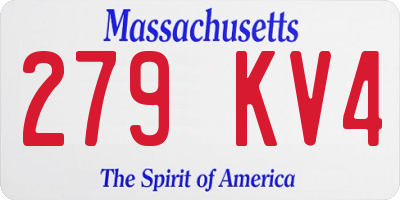 MA license plate 279KV4