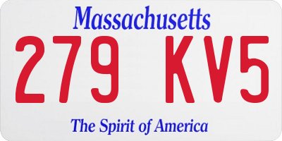 MA license plate 279KV5